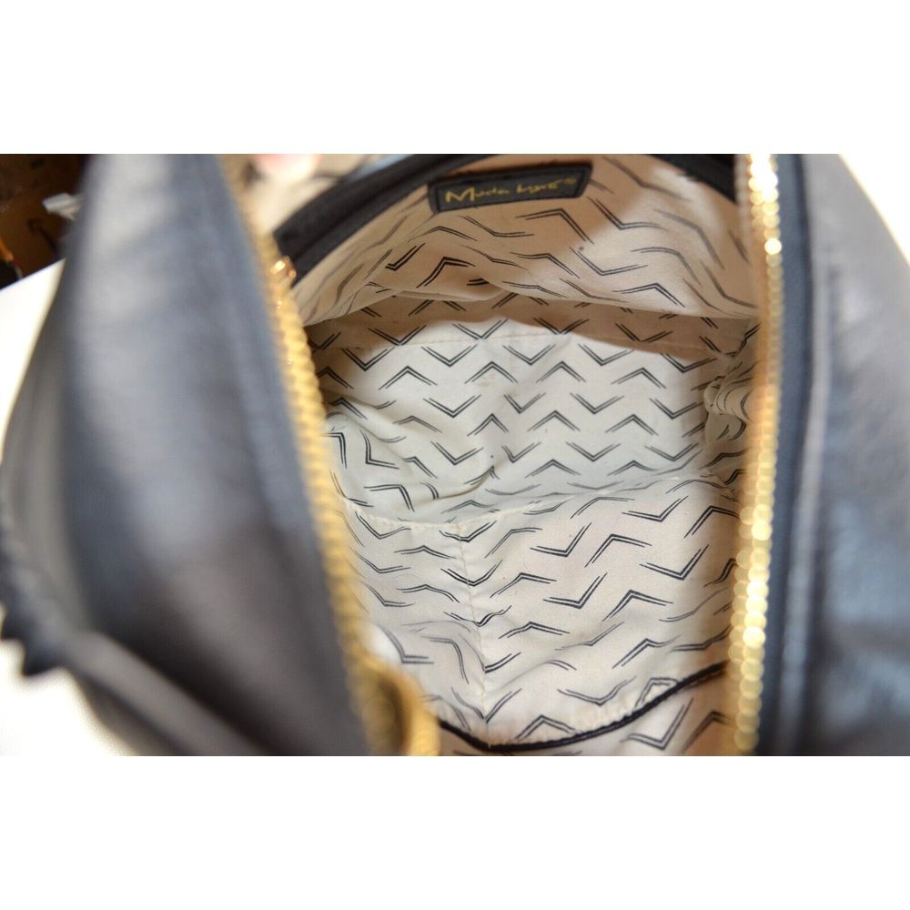 Moda Luxe Black Leather Hobo Shoulder Bag with Braided Detail - Picture 10 of 13